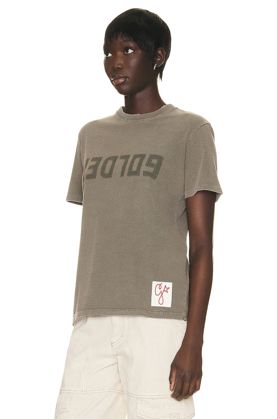 Olive-green slim fit T-shirt