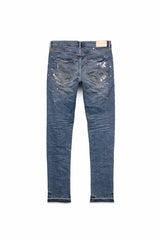 Low rise skinny jean indigo dirty vintage jeans
