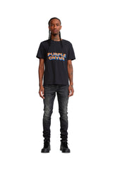 Low rise skinny jean washed aged black