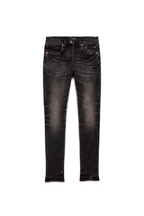 Low rise skinny jean washed aged black