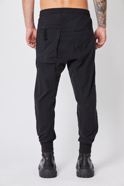 Black Drop Crotch Trousers