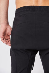 Black regular crotch trousers