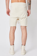 Ivory cotton drop crotch shorts
