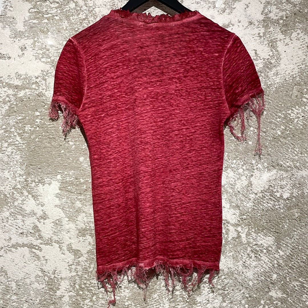 V neck T Vege-Red