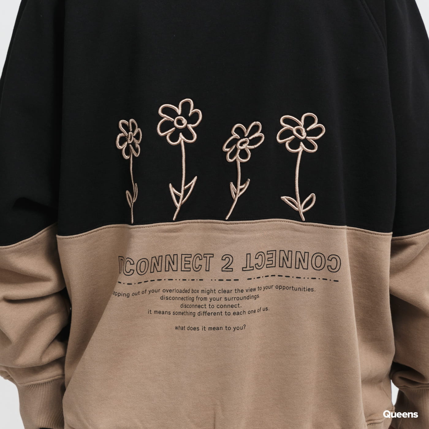 Black Flower Meadow Crewneck