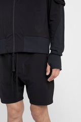 Black zipped bomber jacket