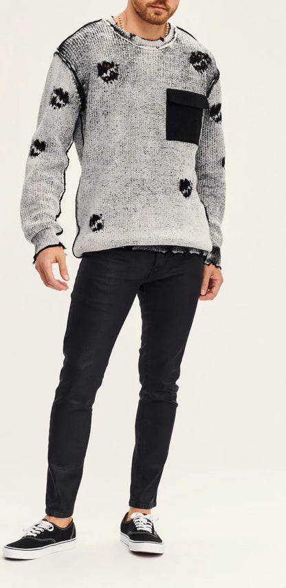 Black W/dye effect Devin sweater