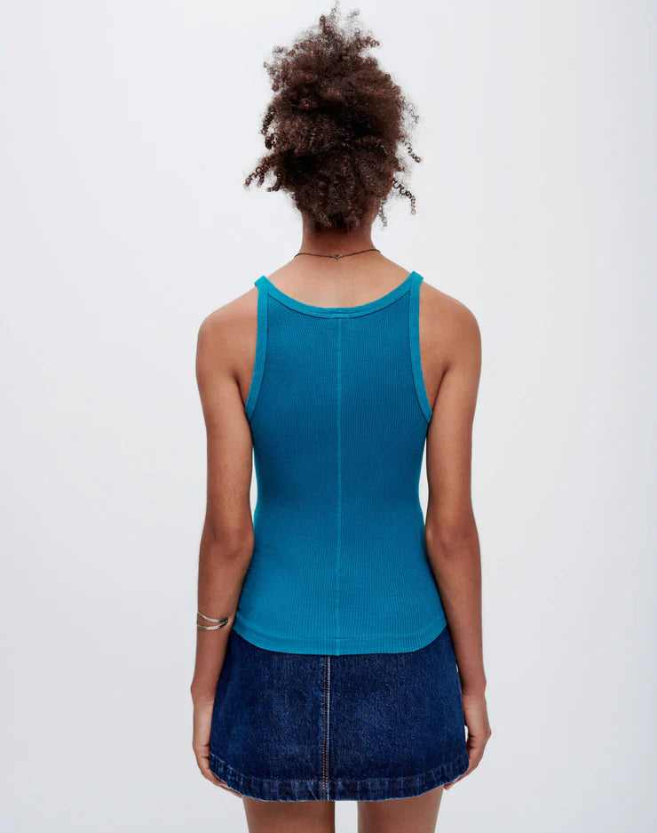 Azure ribbed tank