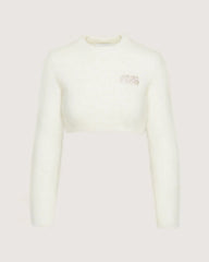 White mohair crop sweater