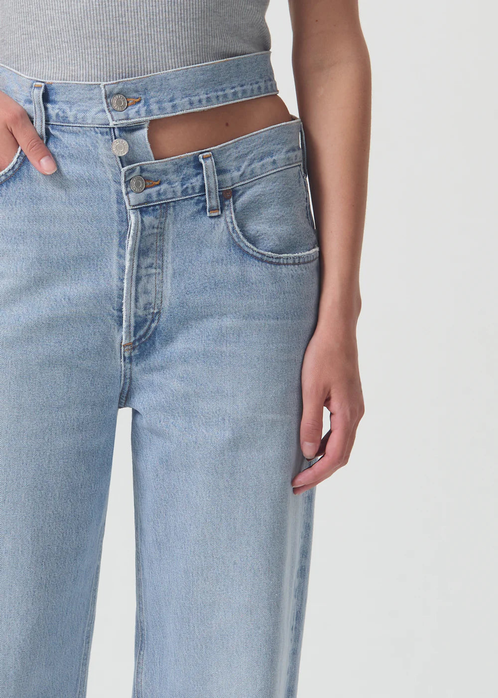 high rise wide leg jeans - sideline