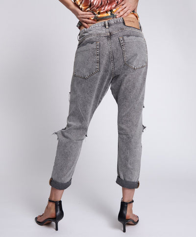 Trashed Saints Bf Soft Grey Jeans