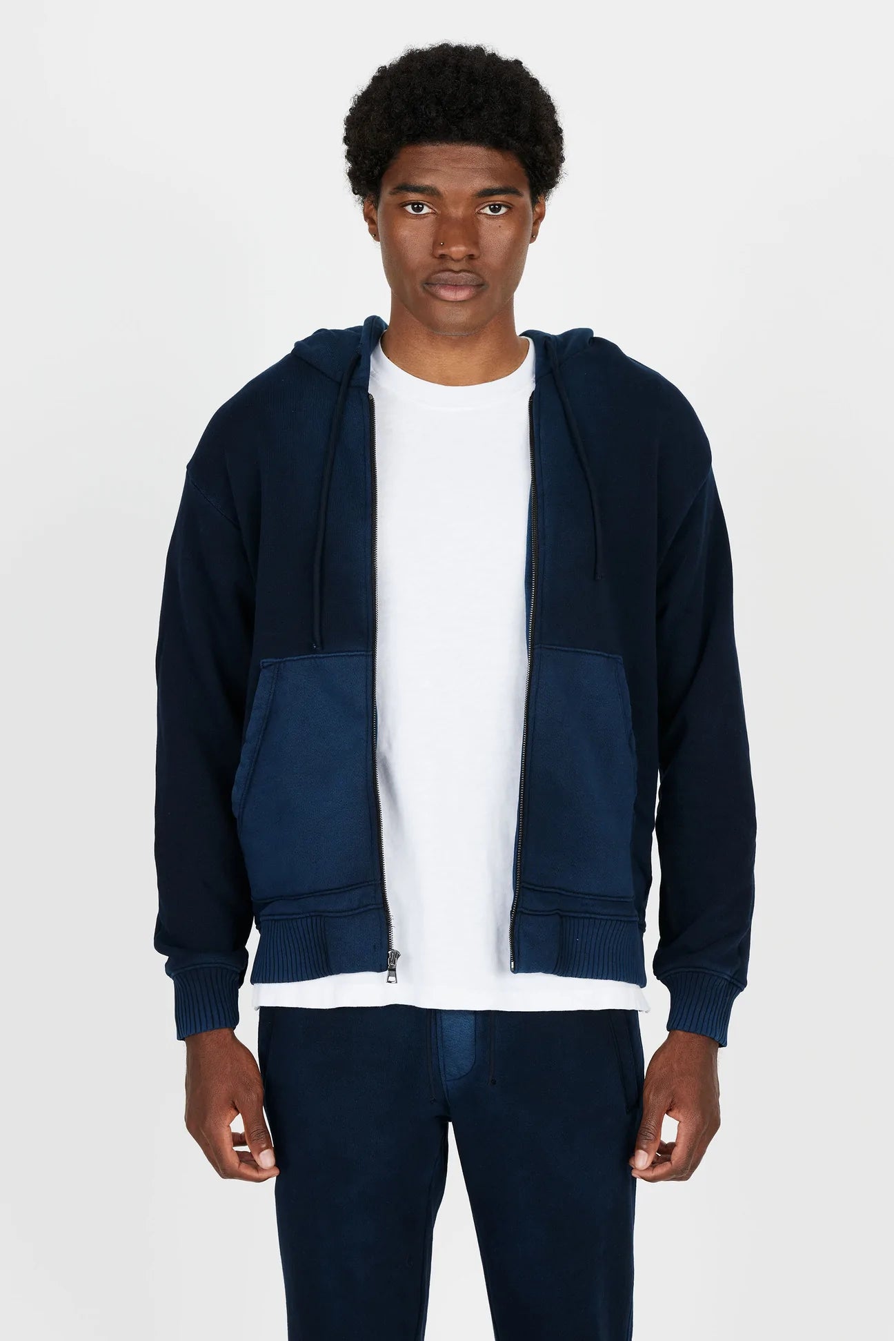 The bronx zip hoodie vintage navy