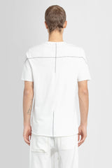 Off white stitch-detail organic cotton T-shirt