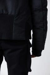 Black cotton and nylon windbreaker jacket