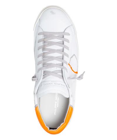 Prsx White With Orange Low Sneakers