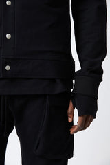 Black press-stud long-sleeve jacket
