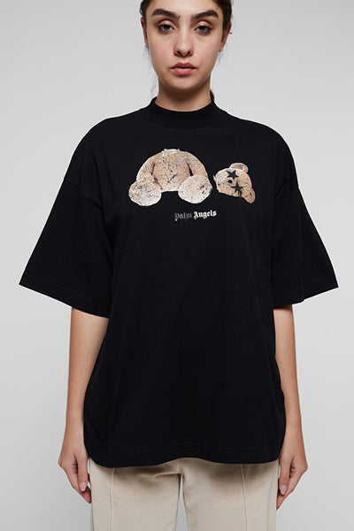 Sprayed Bear Loose Black Brown Tee