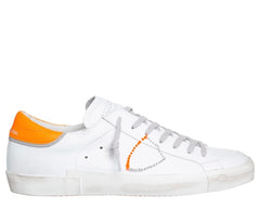 PRSX white with orange low sneakers