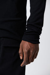 Black stretch modal long sleeve t-shirt
