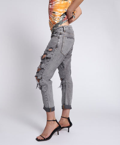 Trashed Saints Bf Soft Grey Jeans