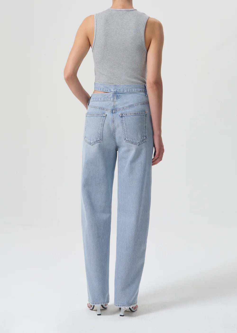 high rise wide leg jeans - sideline