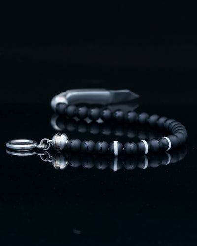 Onyx Dzi Black Stripe White Bracelet