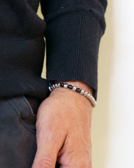 Oblique steel black bracelet