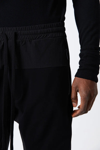 Drawstring Cargo Black Trousers