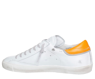 Prsx White With Orange Low Sneakers