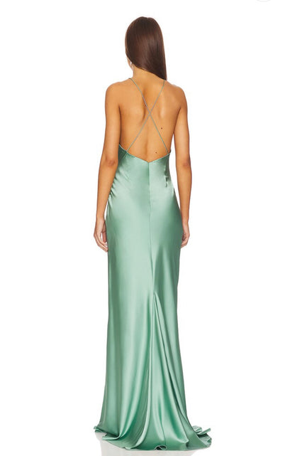 Emma silk gown - green