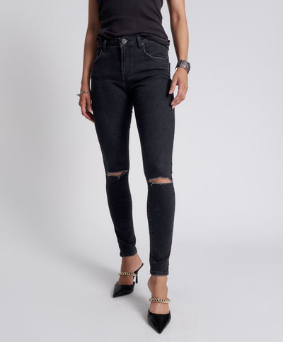 Black Freebirds Ii High Waist Skinny Jeans
