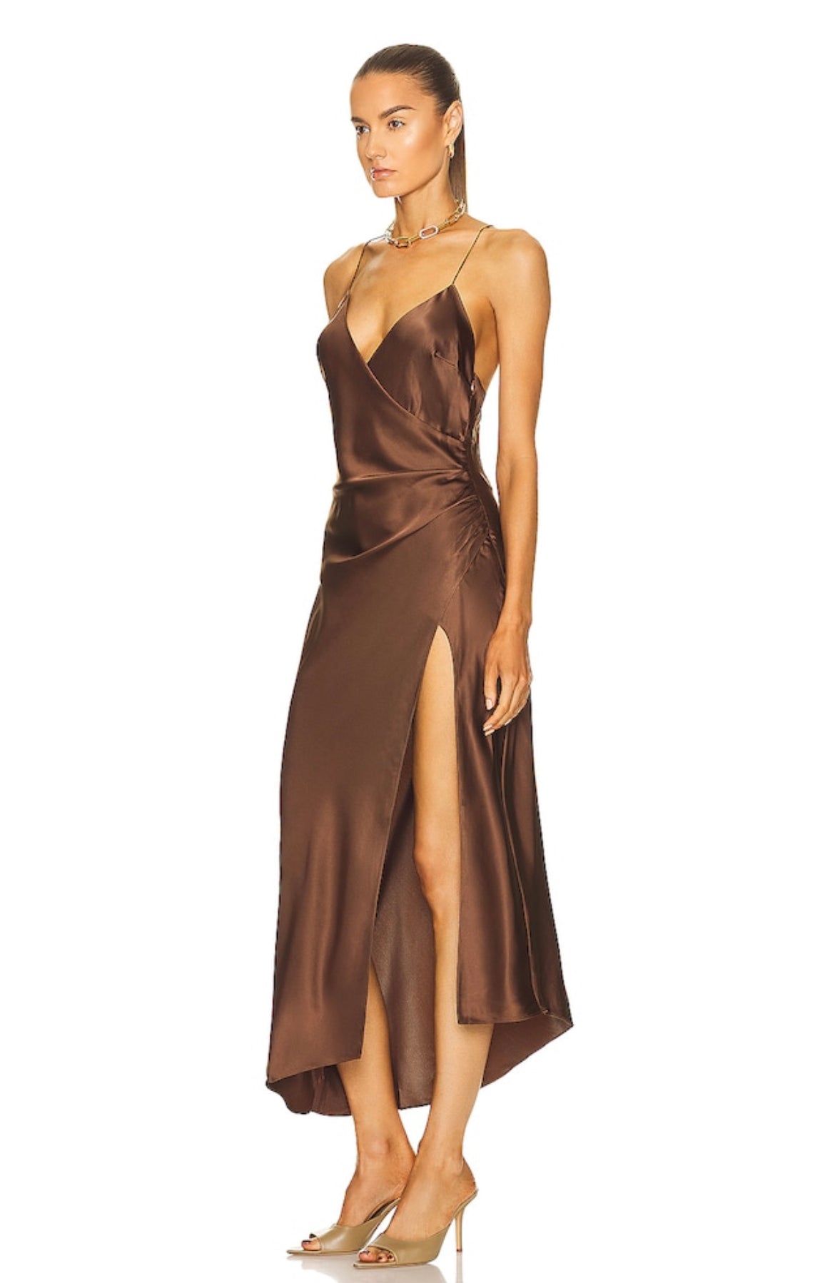 Emma silk gown - brown