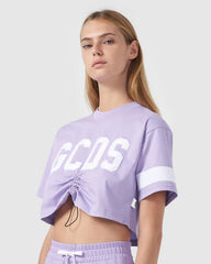 Purple logo crop T-shirt