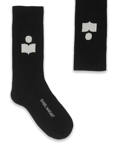 Sporty Black Logo Socks