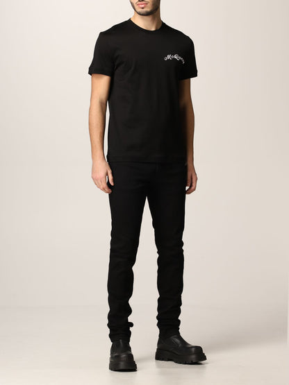 Chain stitch black logo tee