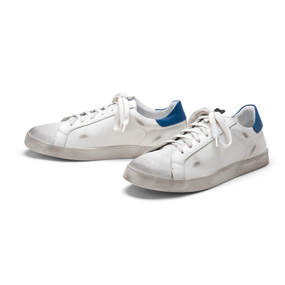 White and Blue 614 Sneakers