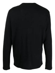 Men crew neck long-sleeved black T-shirt