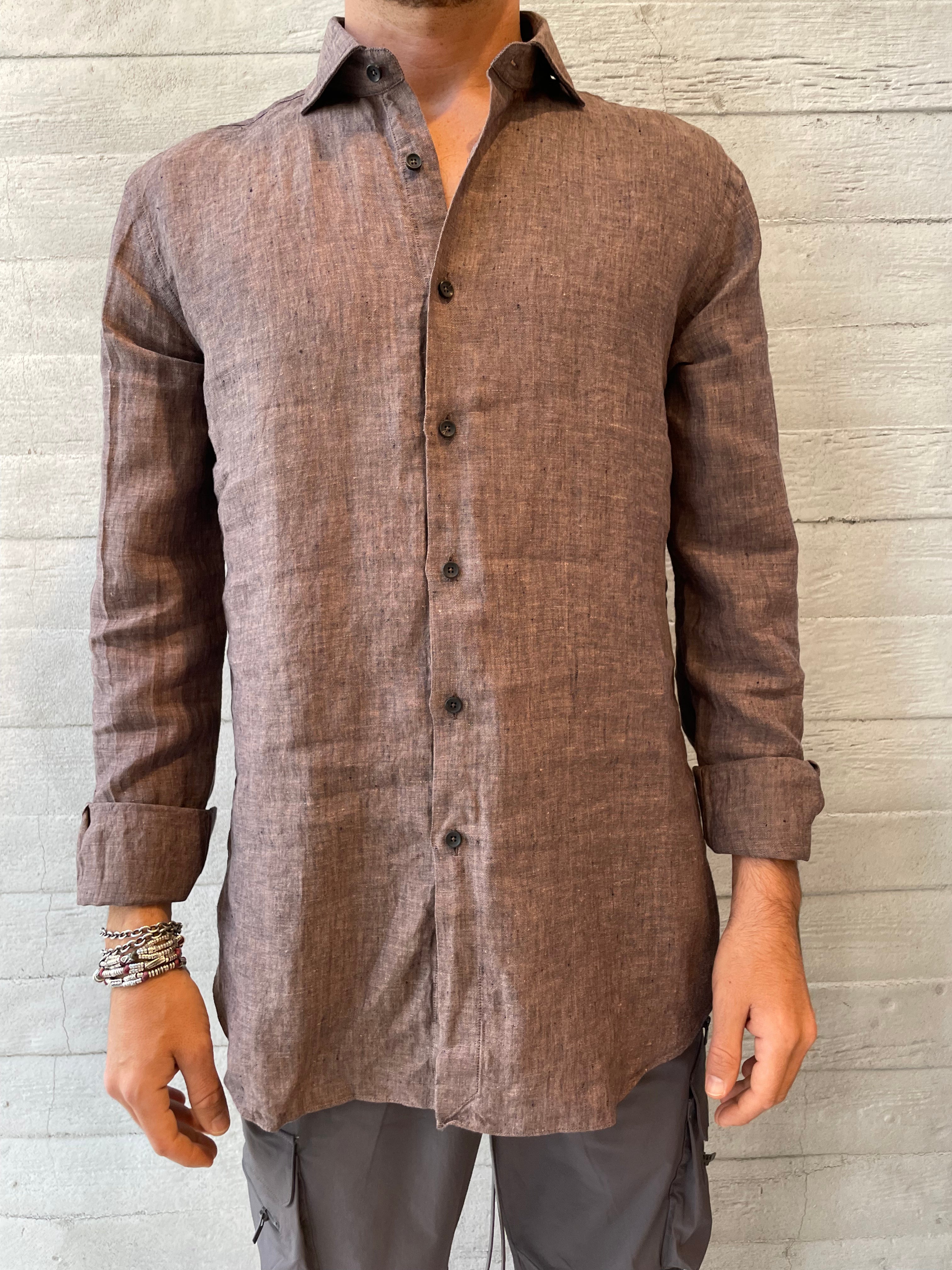 Tailor buttoned shirt chocolate