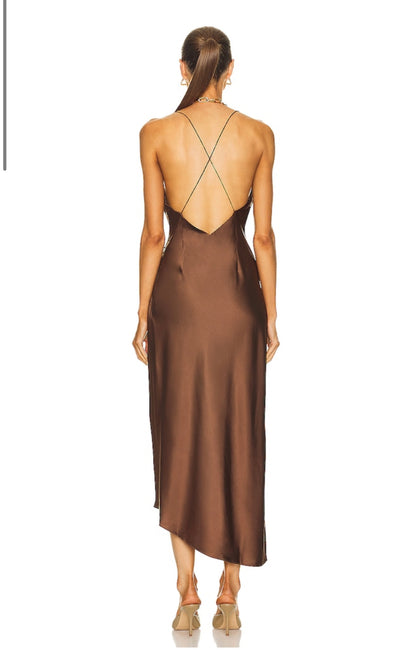 Emma silk gown - brown