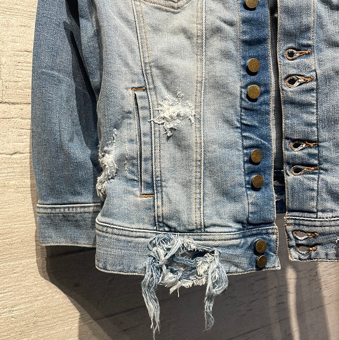 Light used crack denim jacket