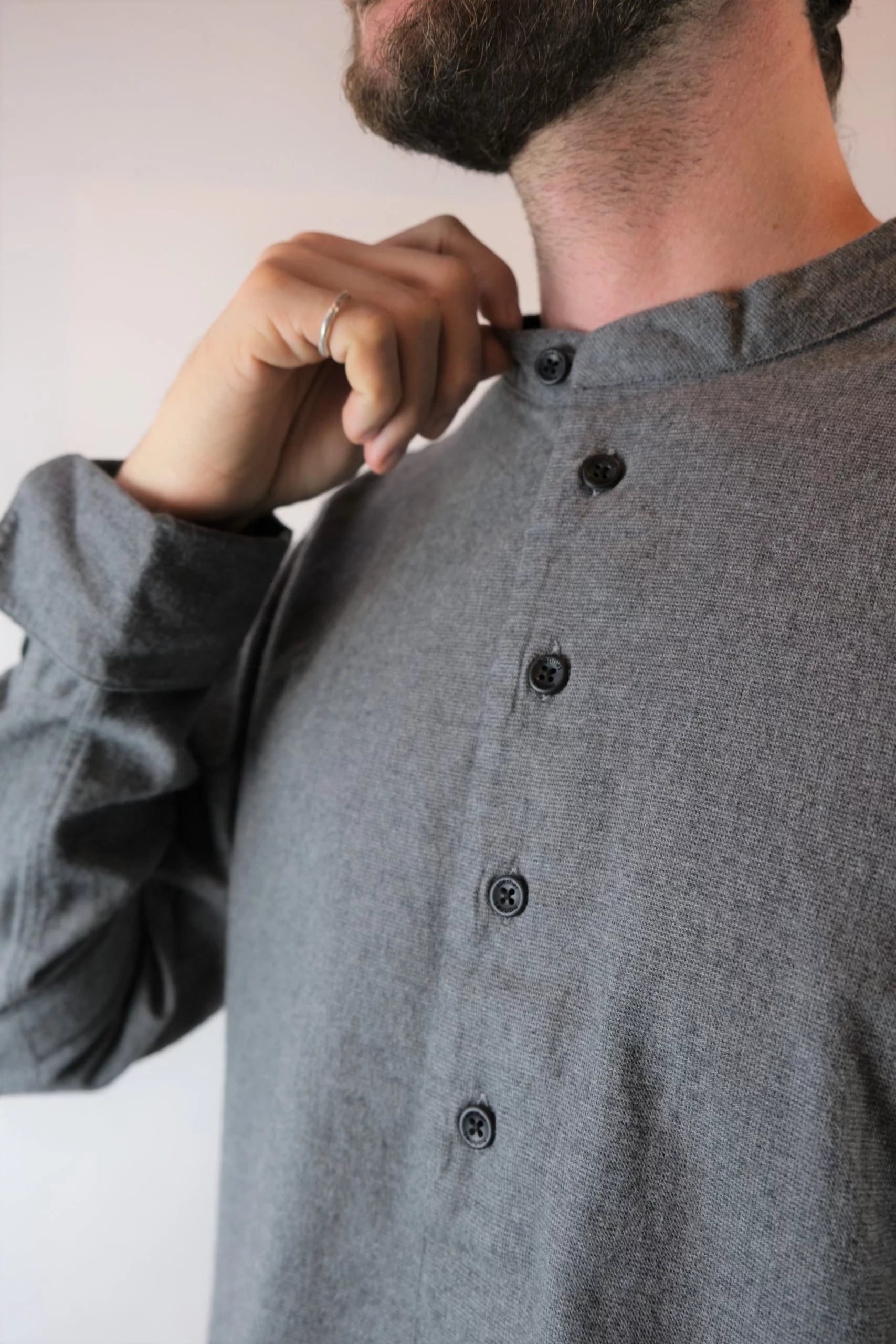 Grey Linen Long Shirt