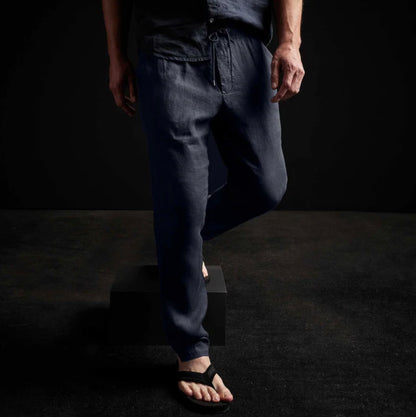 Lightweight Linen Pant Blue Oil