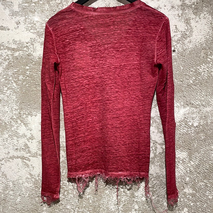 Linen long sleeves v - Vege red