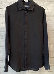 Black linen buttoned shirt