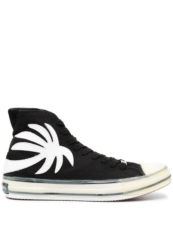 Palm Tree High-Top Black Sneakers