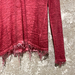 Linen long sleeves v - Vege red