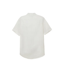 White 100% Linen short sleeve shirt