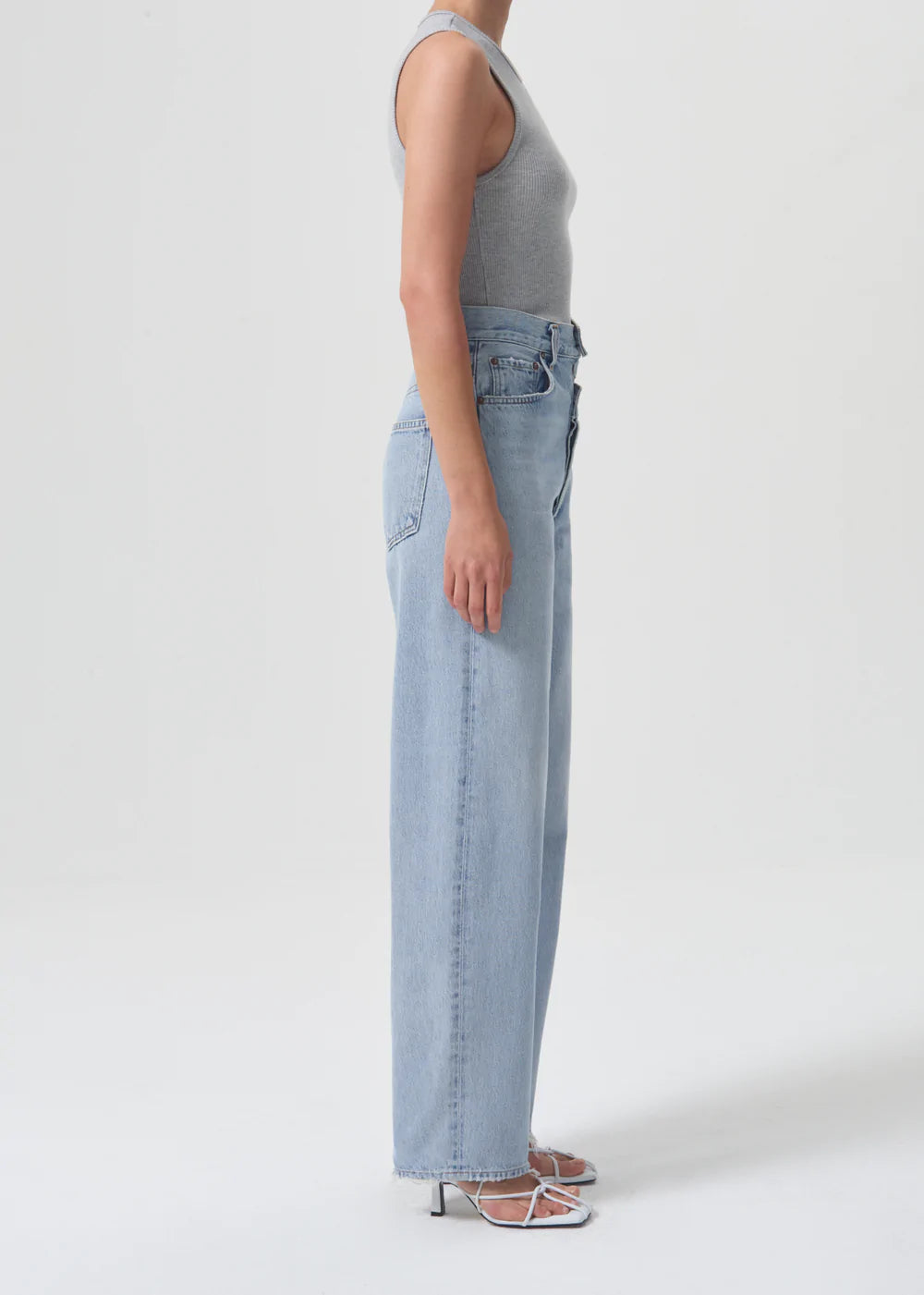 high rise wide leg jeans - sideline