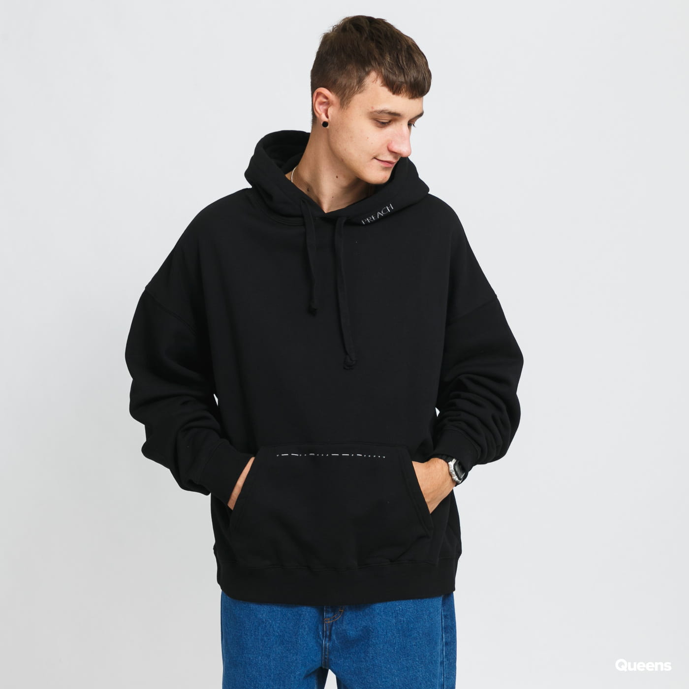 Black multiple oversized hoodie