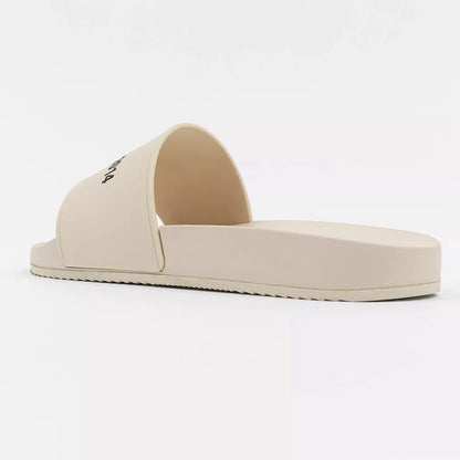 Beige logo pool sliders